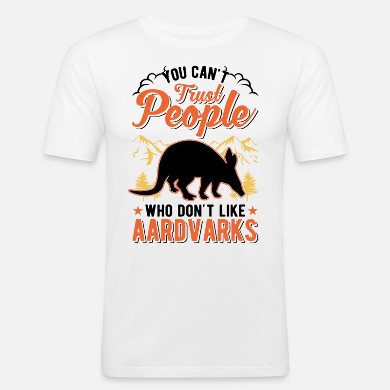 Erdferkel Geschenk Aardvark - Männer Slim Fit T-Shirt - Weiß