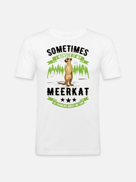Erdmännchen surikat suricate - T-shirt près du corps Homme - blanc
