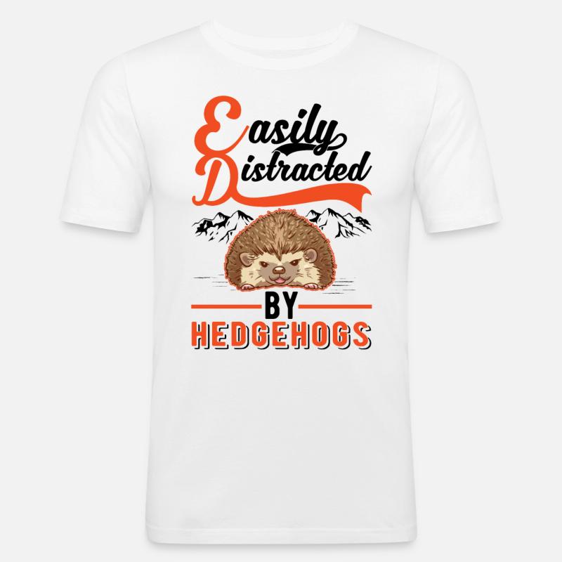 Easily distracted by Hedgehogs Igel - Men's Slim Fit T-Shirt - white