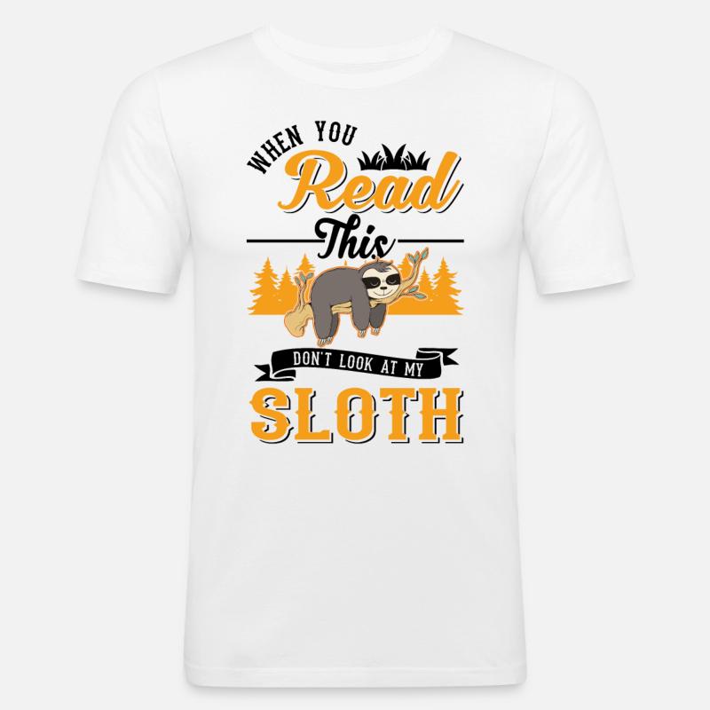 Sloth Gift Sloth - Men's Slim Fit T-Shirt - white
