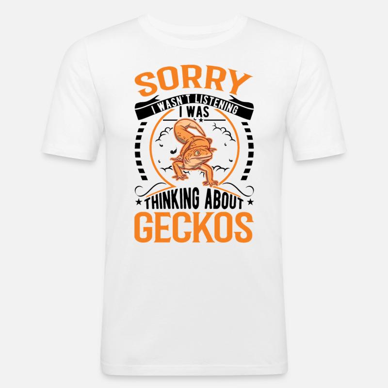 Gecko Geschenk Leopardgecko - Männer Slim Fit T-Shirt - Weiß