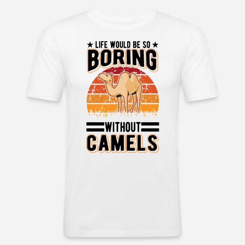Kamel Geschenk Dromedar Camel Großkamel - Männer Slim Fit T-Shirt - Weiß