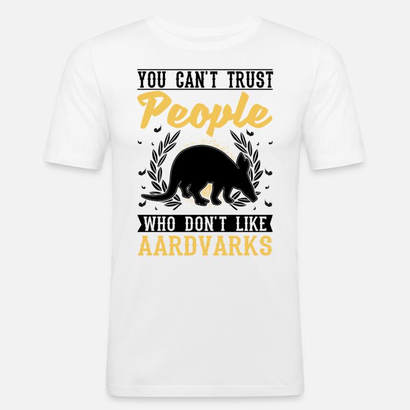 Erdferkel Geschenk Aardvark - Männer Slim Fit T-Shirt - Weiß