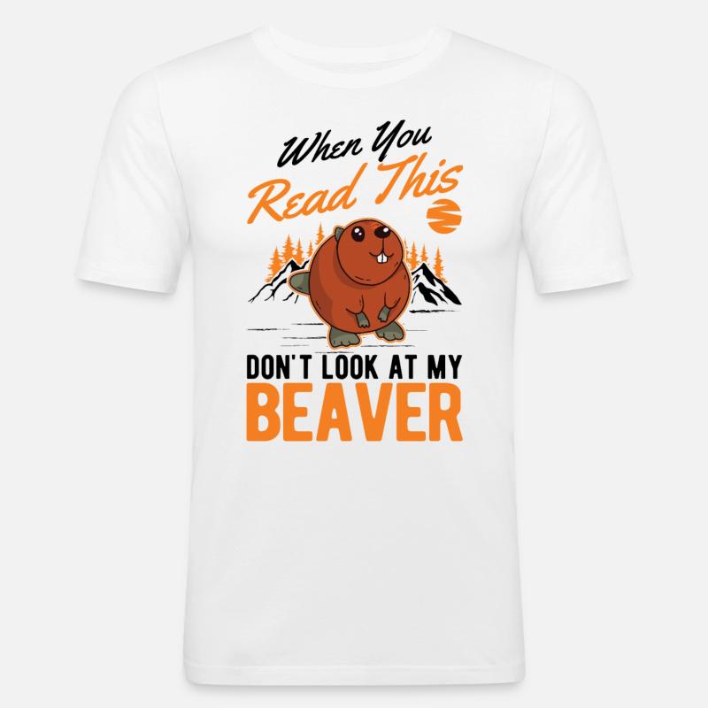 Biber Biberdamm Geschenk Beaver - Männer Slim Fit T-Shirt - Weiß