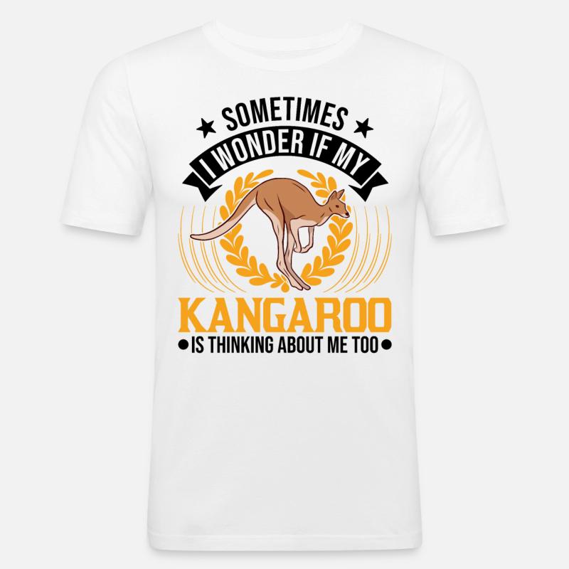 Australisches Känguru Australien Kangaroo - Männer Slim Fit T-Shirt - Weiß