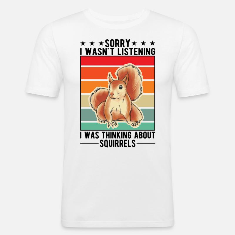 Eichhörnchen Geschenk Grauhörnchen Squirrel - Männer Slim Fit T-Shirt - Weiß