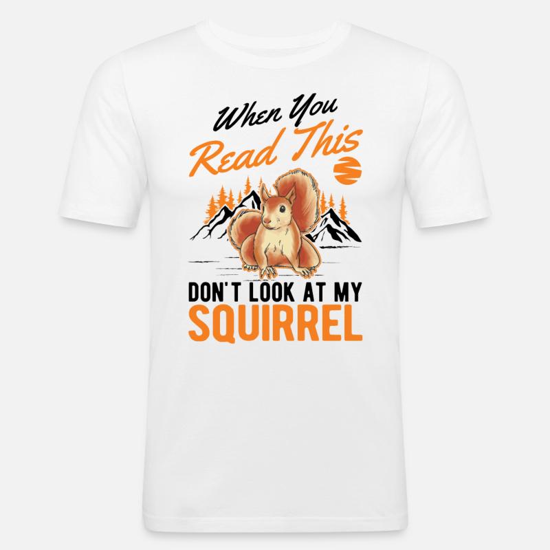 Eichhörnchen Geschenk Grauhörnchen Squirrel - Männer Slim Fit T-Shirt - Weiß