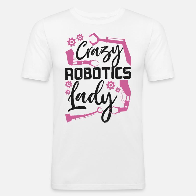 Robot Robotics Engineer Female - Männer Slim Fit T-Shirt - Weiß