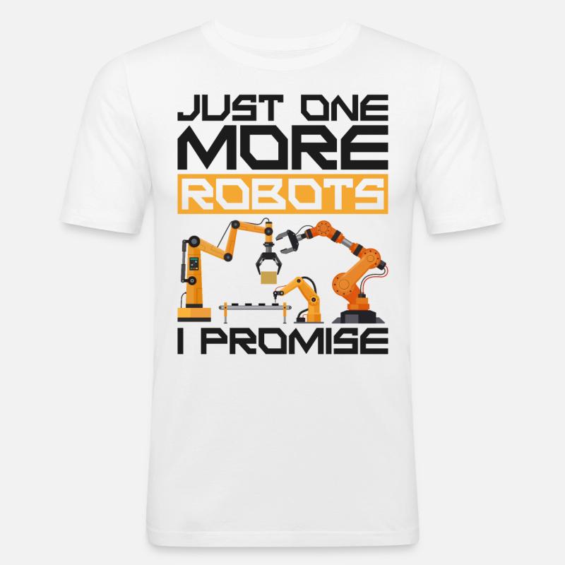 Robot Robotics Engineer Just One - Männer Slim Fit T-Shirt - Weiß