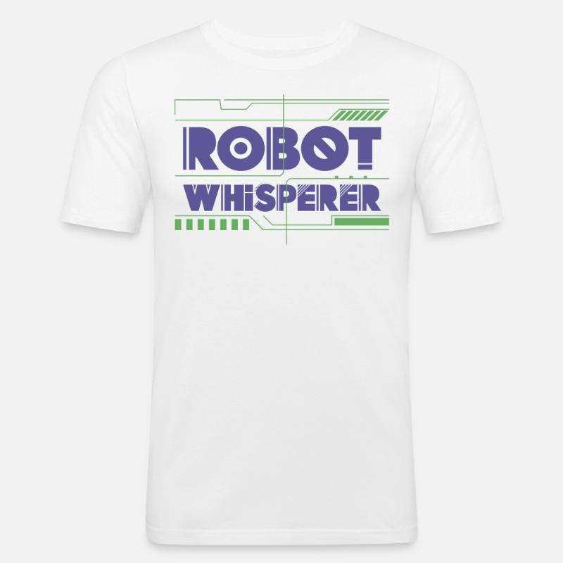 Robot Robotics Engineer Robot - Men's Slim Fit T-Shirt - white