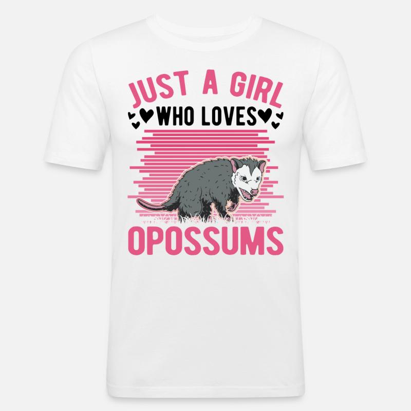Opossum Mädchen Possum Beutelratte - Männer Slim Fit T-Shirt - Weiß