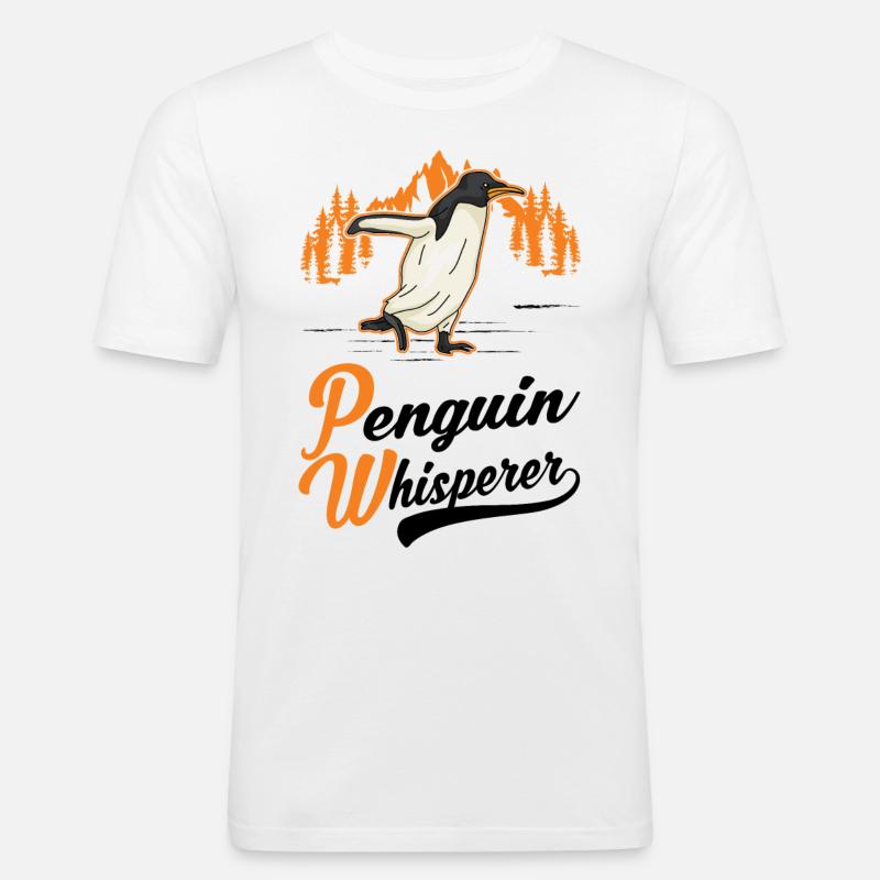 Pinguin Flüsterer Penguin - Männer Slim Fit T-Shirt - Weiß