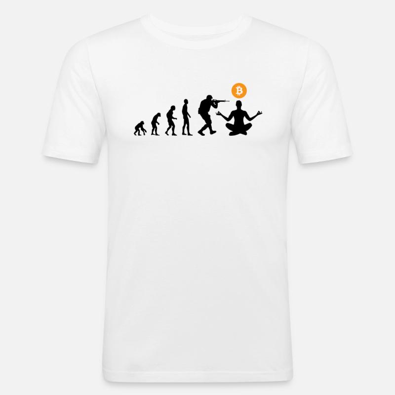 Bitcoin evolution - Men's Slim Fit T-Shirt - white