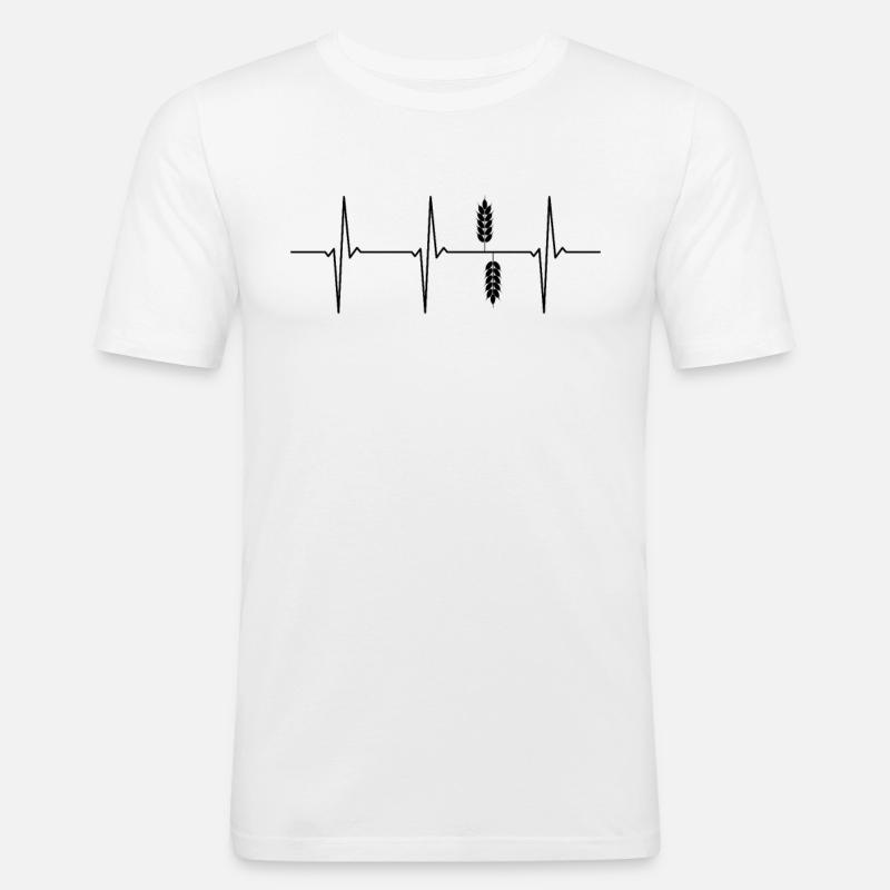 EKG pszenicy płatki zbożowe - Obcisła koszulka męska - biały