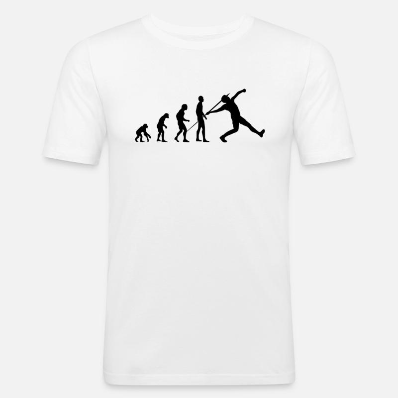 Speerwurf Evolution - Männer Slim Fit T-Shirt - Weiß