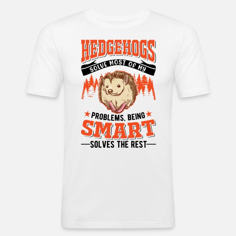Igel Geschenk Stacheligel - Männer Slim Fit T-Shirt - Weiß