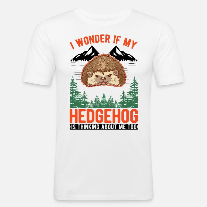 Igel Geschenk Stacheligel - Männer Slim Fit T-Shirt - Weiß