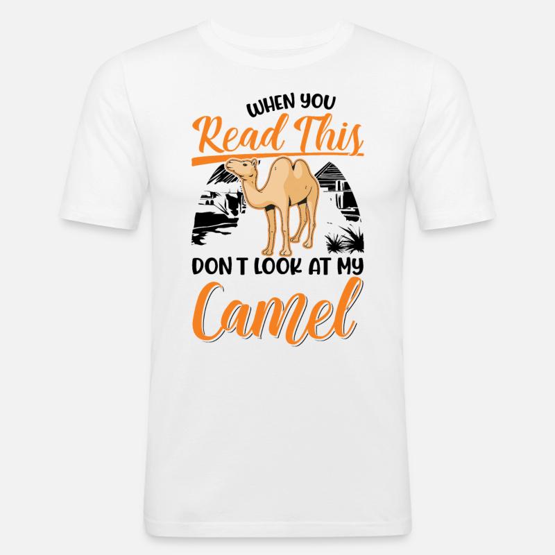 Kamel Geschenk Dromedar Camel Großkamel - Männer Slim Fit T-Shirt - Weiß
