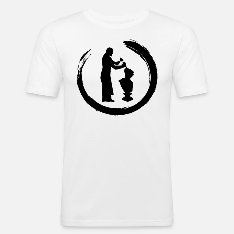 Steinmetz Handwerker Steinbildhauer Bildhauer - Männer Slim Fit T-Shirt - Weiß