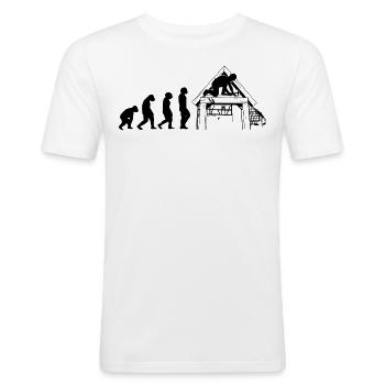 Tømrer-tømrer håndværker tømrer - Herre Slim Fit T-Shirt - hvid - Foran - Nik (191cm)