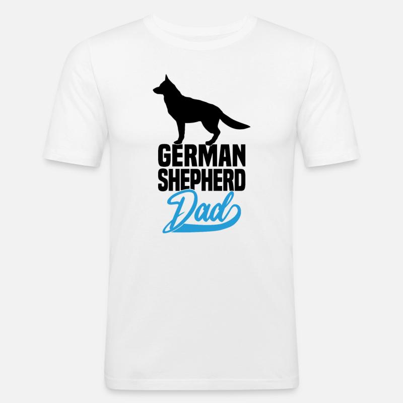 German Shepherd Dad - Männer Slim Fit T-Shirt - Weiß