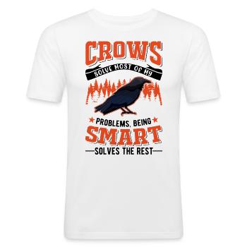 Krage Ravn Krage Krage Husdyrhold Krage Opdrætter - Herre Slim Fit T-Shirt - hvid - Foran - Nik (191cm)