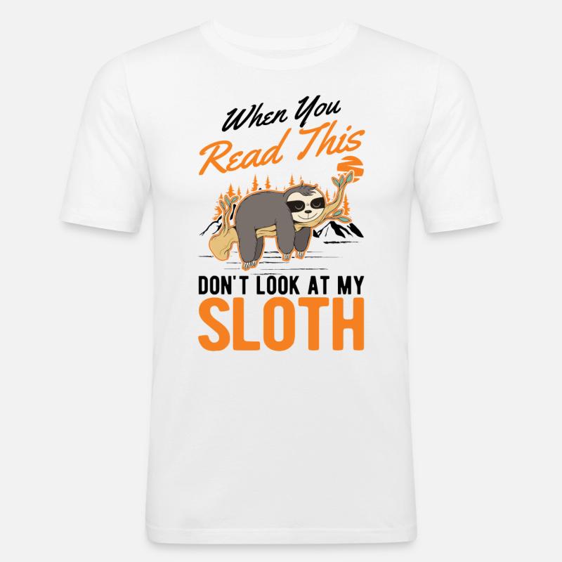 Faultier Geschenk Sloth - Männer Slim Fit T-Shirt - Weiß