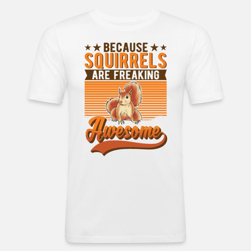 Eichhörnchen Geschenk Squirrel Grauhörnchen - Männer Slim Fit T-Shirt - Weiß