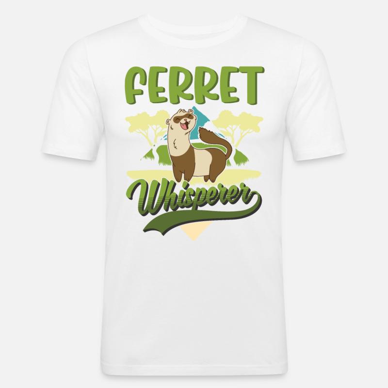 Frettchen Flüsterer Ferret Whisperer - Männer Slim Fit T-Shirt - Weiß