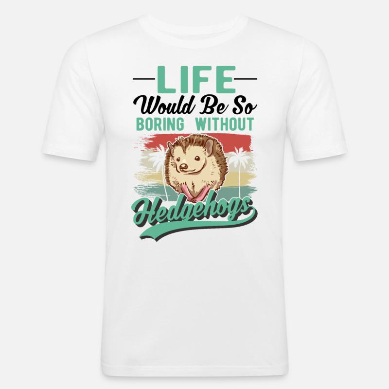 Igel Geschenk Stacheligel - Männer Slim Fit T-Shirt - Weiß