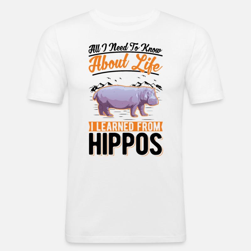 Nilpferd Geschenk Flusspferd - Männer Slim Fit T-Shirt - Weiß