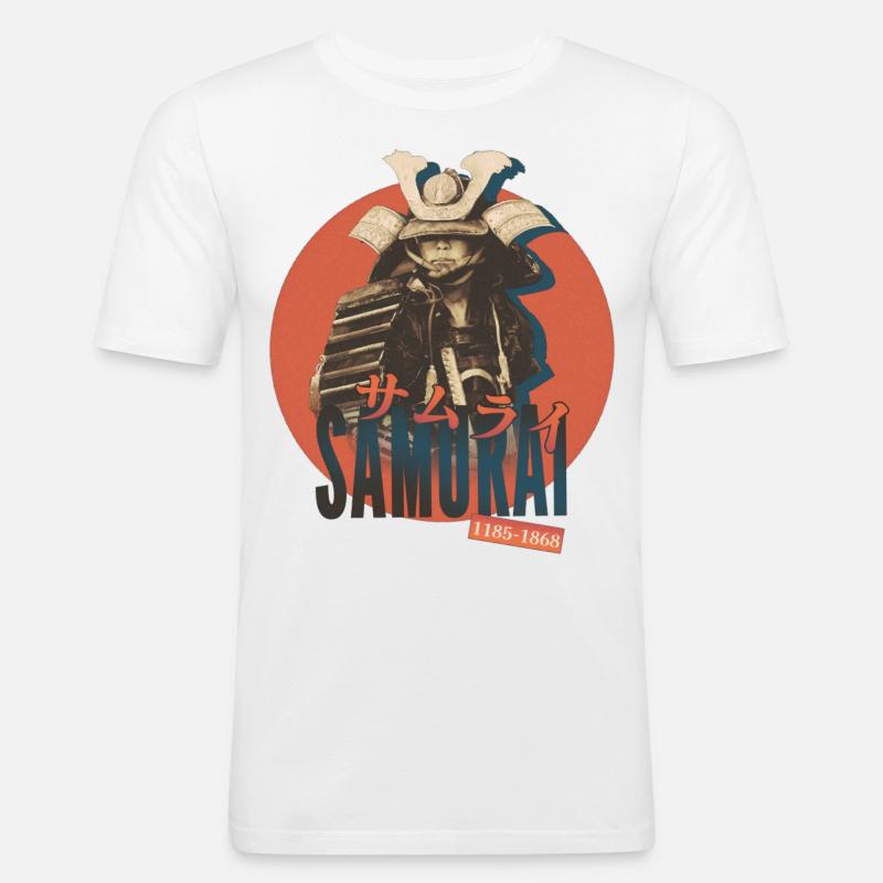 SAMURAI in Katakana - Männer Slim Fit T-Shirt - Weiß