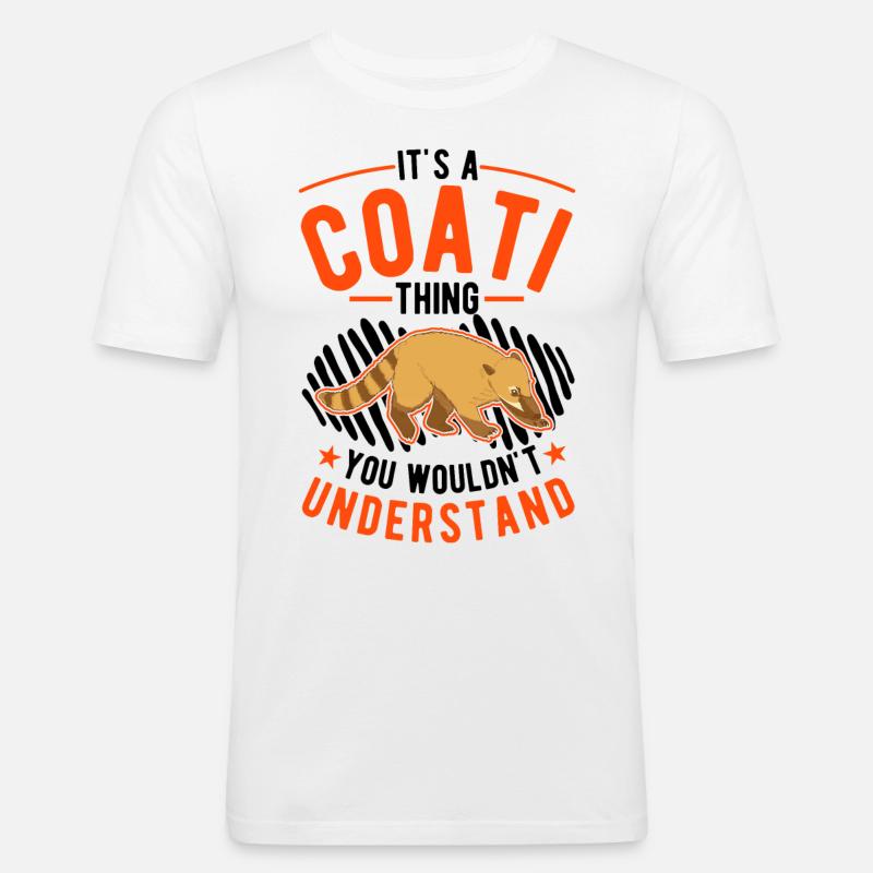 Nasenbär Ding Rüsselbär Coati - Männer Slim Fit T-Shirt - Weiß