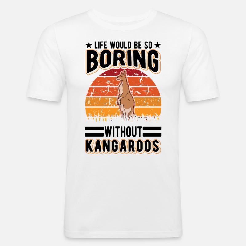 Australisches Känguru Australien Kangaroo - Männer Slim Fit T-Shirt - Weiß