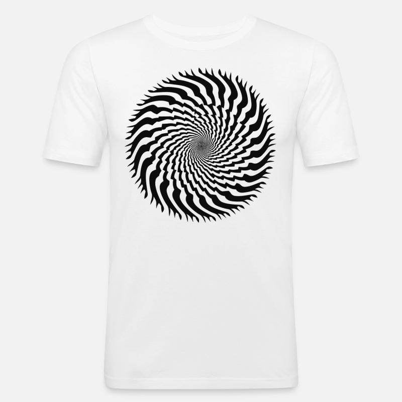 Optical illusion jagged spiral - Men's Slim Fit T-Shirt - white