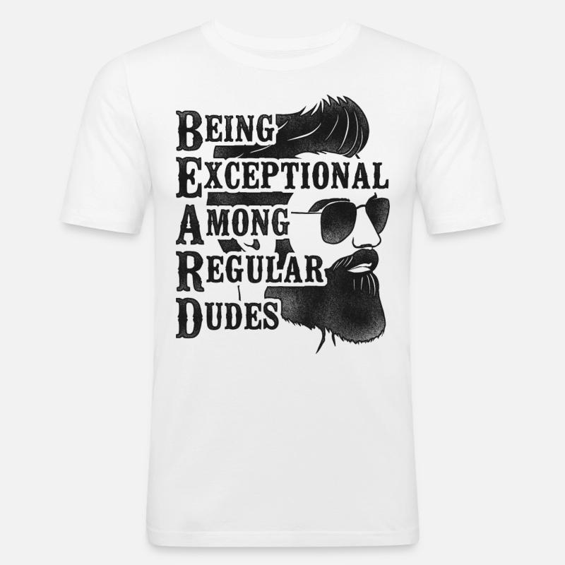 Beard Lover Bearded Man Being - Männer Slim Fit T-Shirt - Weiß