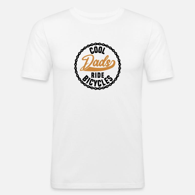 Cool dads ride bicycles - Männer Slim Fit T-Shirt - Weiß