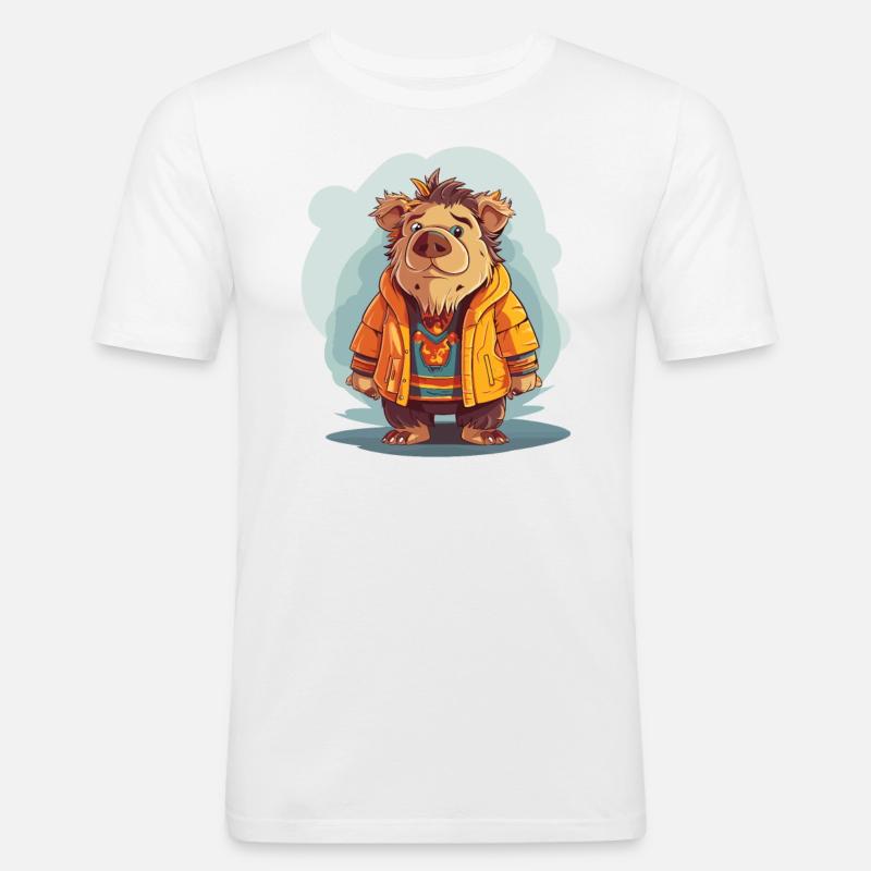 Wild boar - Men's Slim Fit T-Shirt - white