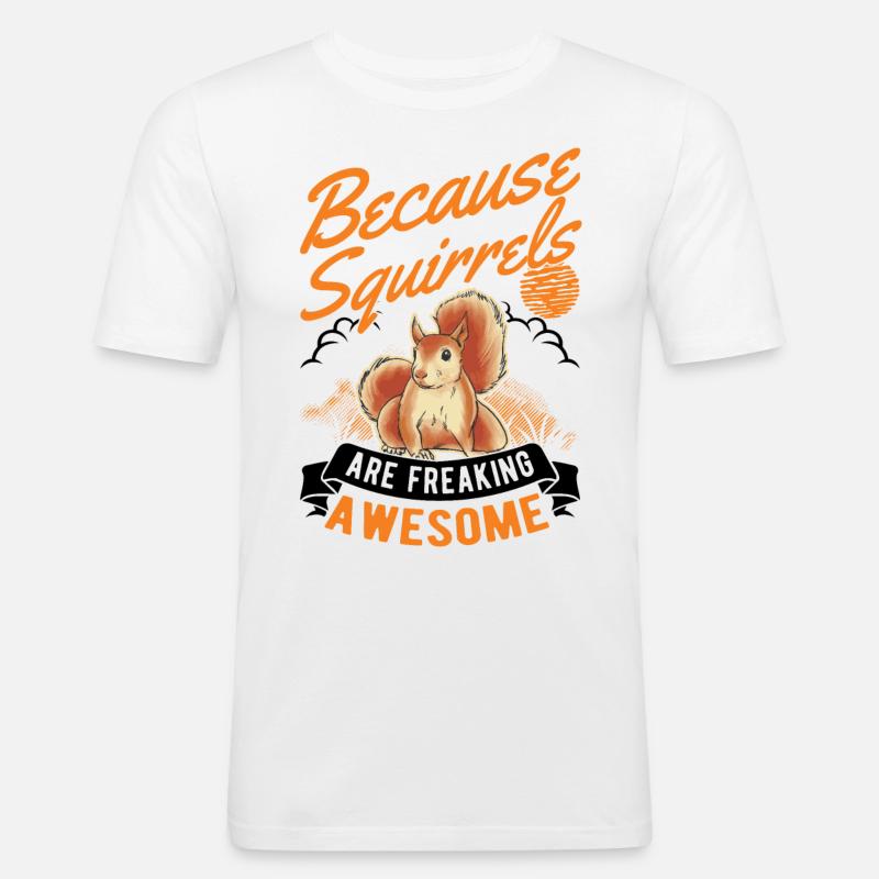 Eichhörnchen Geschenk Squirrel Grauhörnchen - Männer Slim Fit T-Shirt - Weiß