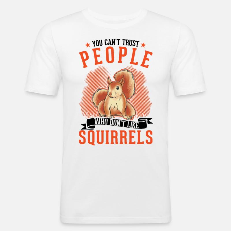 Eichhörnchen Geschenk Grauhörnchen Squirrel - Männer Slim Fit T-Shirt - Weiß