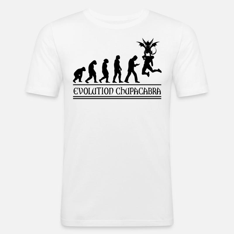 Cryptozoologistes Chupacabra Créatures Évolution - T-shirt près du corps Homme - blanc