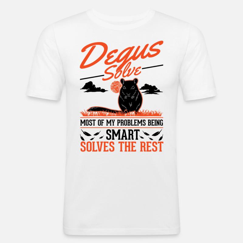 Degu Geschenk Strauchratte Walddegu - Männer Slim Fit T-Shirt - Weiß