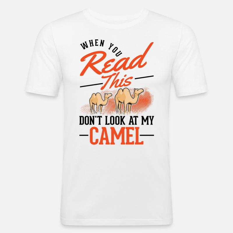 Kamel Geschenk Dromedar Camel Großkamel - Männer Slim Fit T-Shirt - Weiß