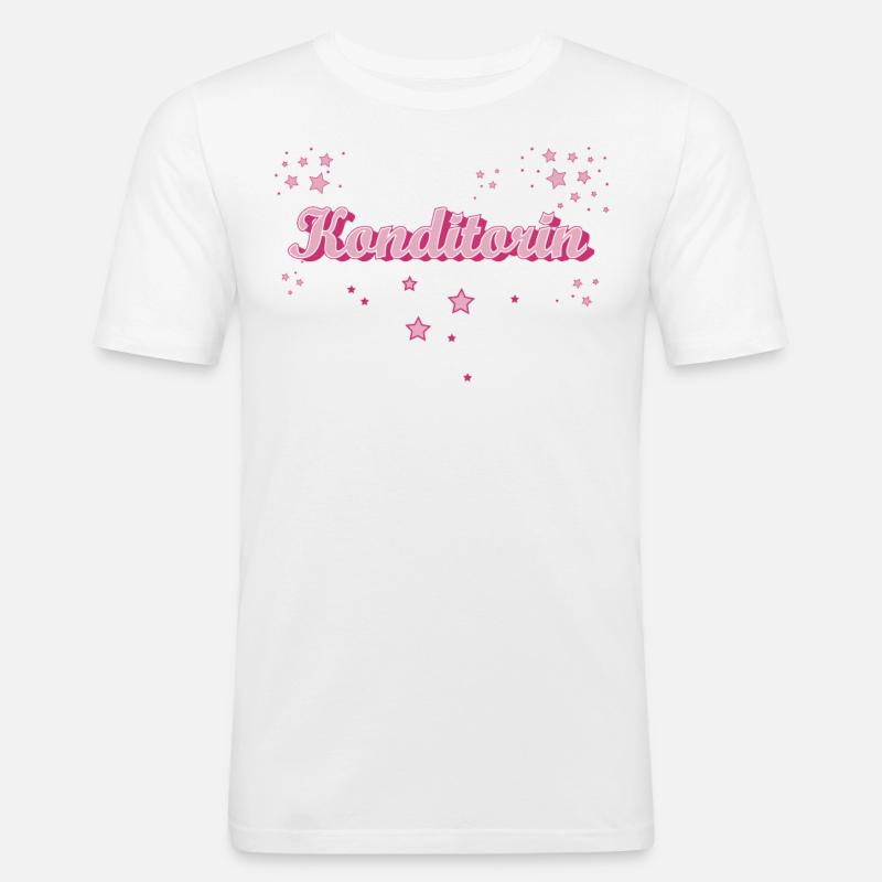 Bäcker Abschluss-Geschenk Konditorin - Männer Slim Fit T-Shirt - Weiß