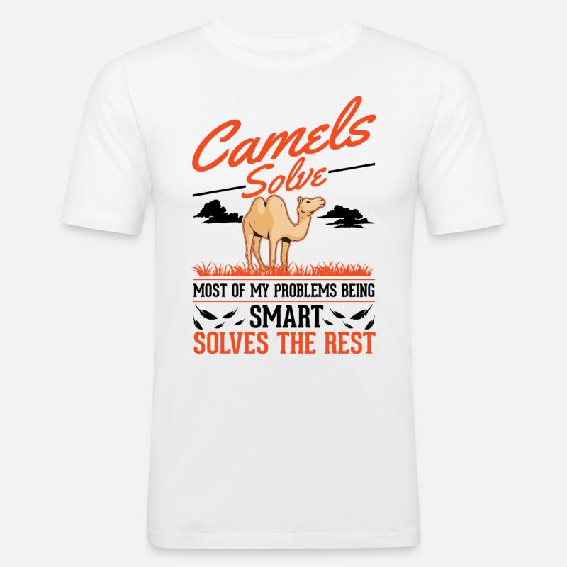 Kamel Dromedar Ägypten Geschenk Großkamel - Männer Slim Fit T-Shirt - Weiß