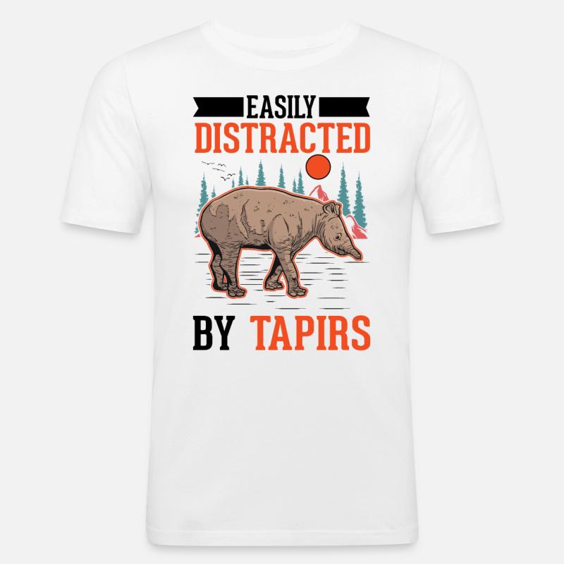 Easily distracted by Tapirs - Männer Slim Fit T-Shirt - Weiß