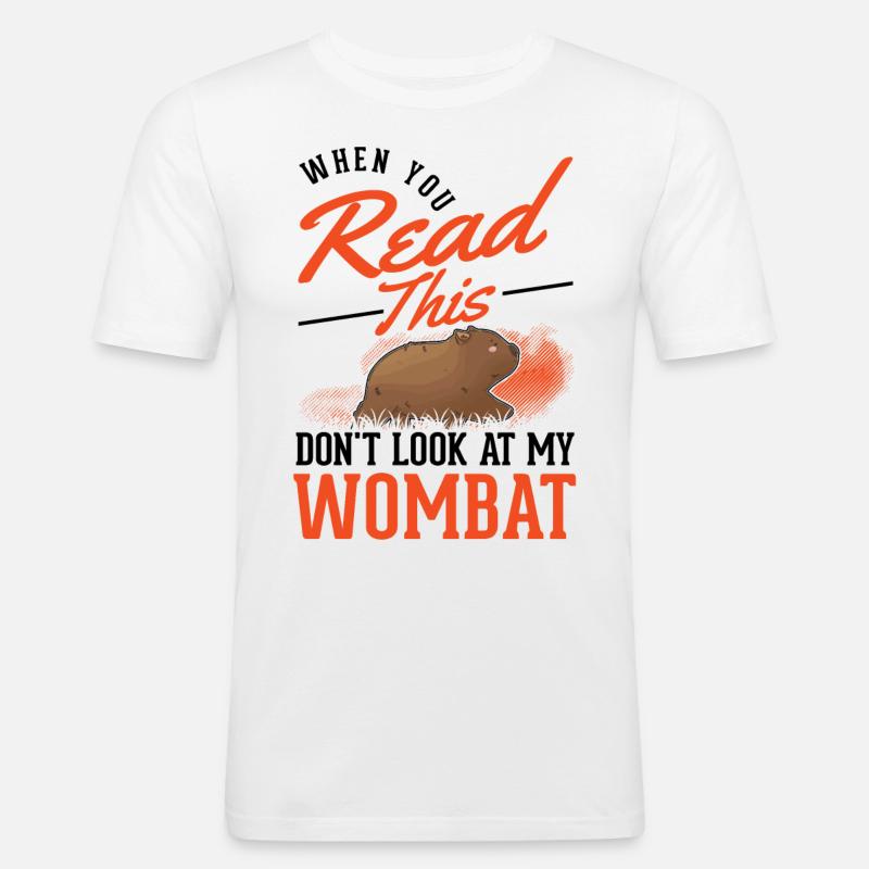 Australischer Wombat Geschenk - Männer Slim Fit T-Shirt - Weiß