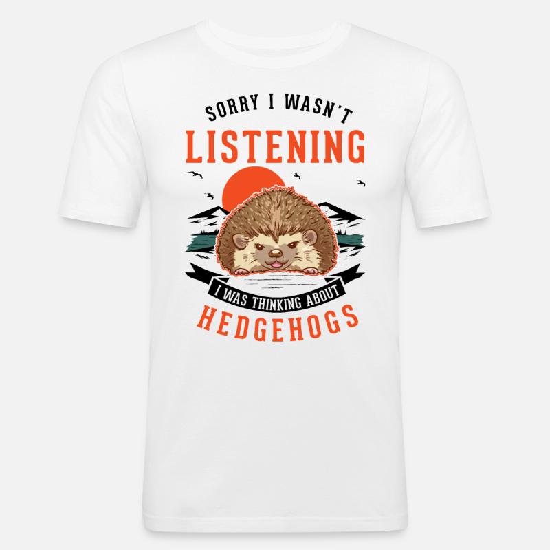 Igel Geschenk Stacheligel - Männer Slim Fit T-Shirt - Weiß