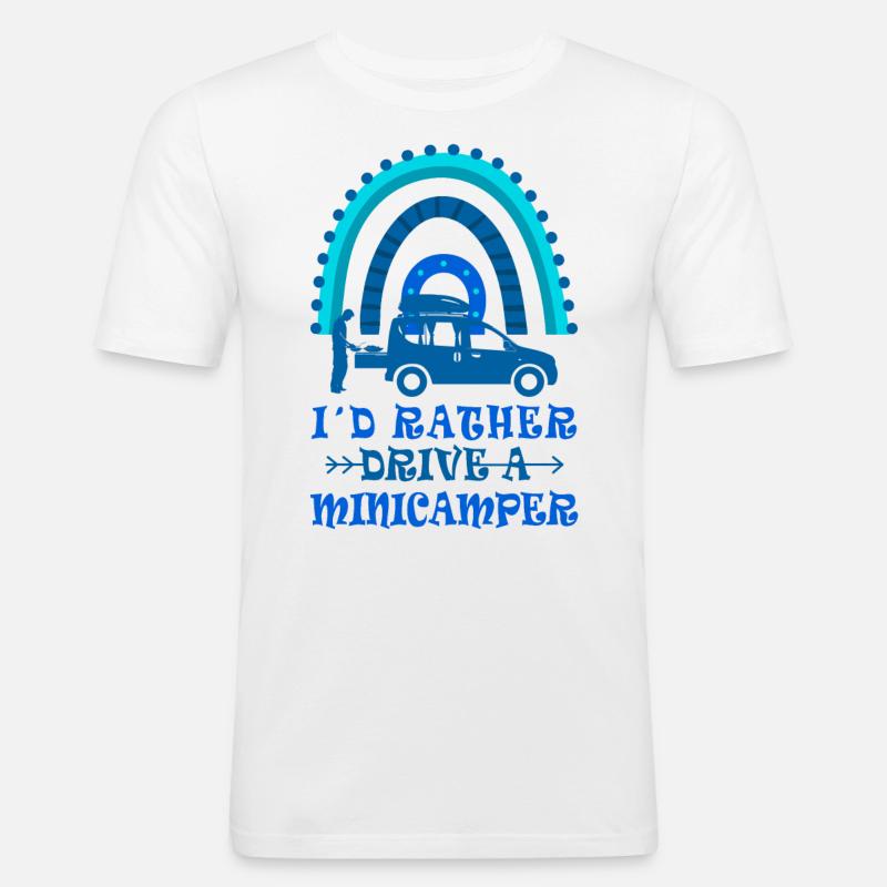 Minicamper Sprüche Camping-Camper Microcamper - Männer Slim Fit T-Shirt - Weiß