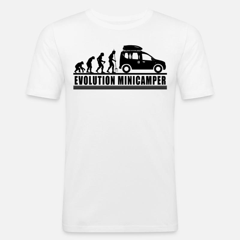 Evolution Minicamper Camping-Camper Microcamper - Men's Slim Fit T-Shirt - white